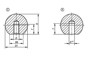 Kugelknöpfe 
Edelstahl oder Aluminium DIN 319